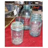 Ball and atlas blue mason jar set