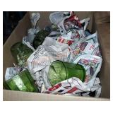 Green glassware box lot