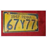 1947 PA license plate