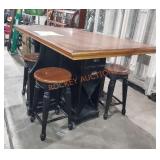 Kitchen Island table with bar stools