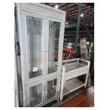 Wicker tall display cabinet and side bar