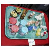 Tray lot vintage salt and pepper shakers