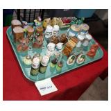 Tray lot vintage salt and pepper shakers