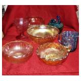 Carnival style glassware lot