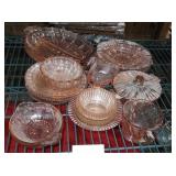 Pink glassware lot
