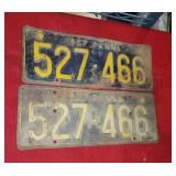 Two 1927 PA  license plates