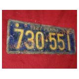1927 license plate