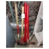 4 piece sledge hammer/axe/pic set