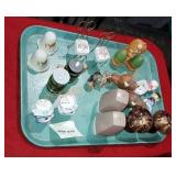 Tray lot vintage salt and pepper shakers