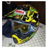 Bell helmet with fly googles