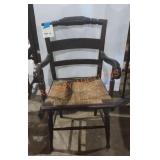 Wood chair with woven seat