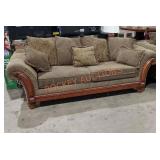 Brown velour full size couch w/ 3 matching pillows