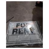 "For Rent" signs