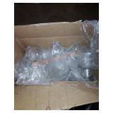 Box lot of plastic wine glasses