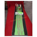 Wooden arrows with feather fletching