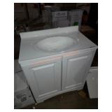 24in White Vanity Two Doors