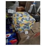 Hampton Bay 19"x 19"x 14" Stone Gray Lemons Pouf