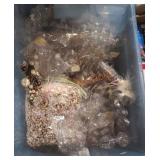 Bell ornaments and other Christmas decor tote lot