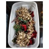 Christmas faux floral decor tote