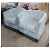 Barrel style accent chair pair
