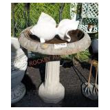 Birdbath goldfish garden decor