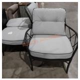 Pair of outdoor Cushioned chairs and ottoman