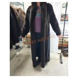 54" natural mink/fox coat