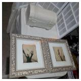 Home decor marble chest/ picture lot