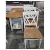 double crossback 3pc chair/table set w/drop leaf