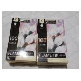 100 clear flame tip lights