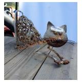 Metal "playful" cat garden ornament