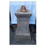 Faux Stone Column and garden figurine