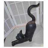 Small stretching cat statue
