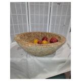 Large bowl with faux fruit