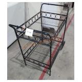 Metal tea cart with wheels