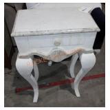 Marble side table with drawer