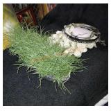 Pearlized chandelier and artificial plant lot