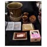 Soap dish and bathroom container lot