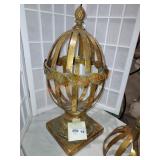 Decorative Metal and porcelain egg cage set