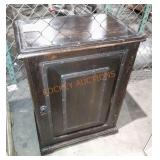 Wood side cabinet with decorative Metal edging