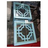 Pair small wood side tables