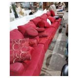 Red fabric living room set by Klaussner