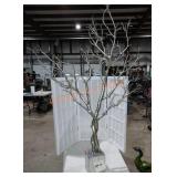 Decorative silver tree sculpture