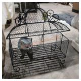 Metal decorative cage and cat