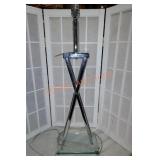 Silver and glass lamp