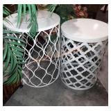 Cream outdoor metal stands