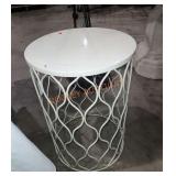 Cream metal outdoor table