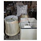 Shelf lot pillows lamp shades misc