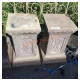 Set of faux stone columns