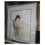 Women playing violin framed art